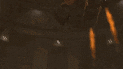a rocket is being launched from the back of a robot