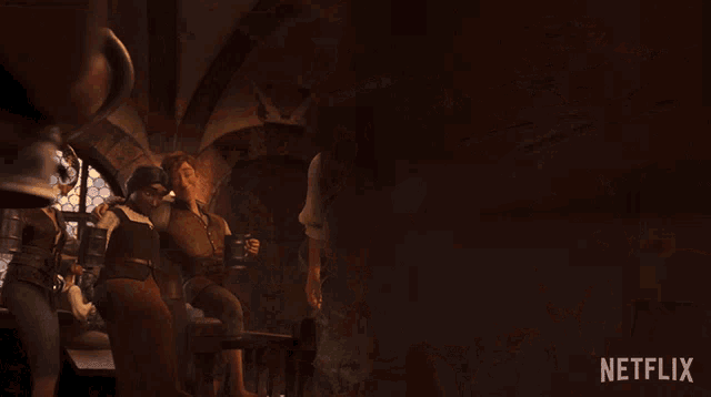 a netflix ad shows a group of people in a bar