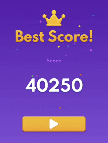 a screen that says best score with a crown and the number 40250