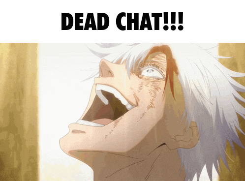 a picture of a person with blood on their face and the words dead chat !!!