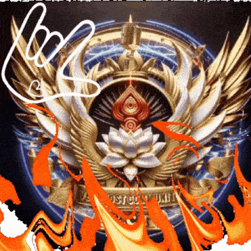 a logo with a lotus flower and a microphone on it that says ' victory ' on it