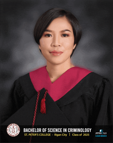 a picture of a graduate from st. peter 's college in criminology