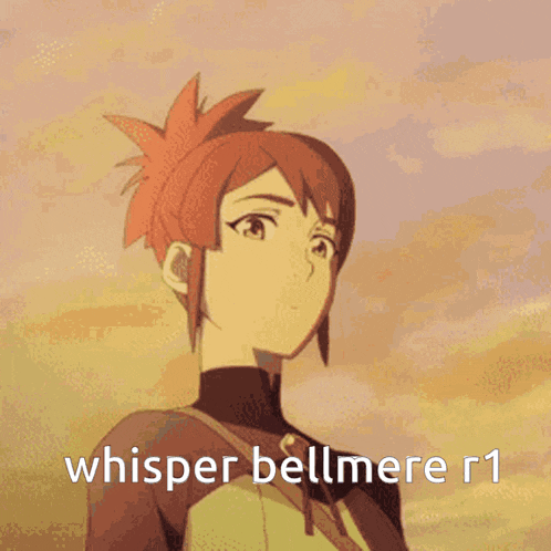 a picture of a girl with the words whisper bellmere r1 on the bottom