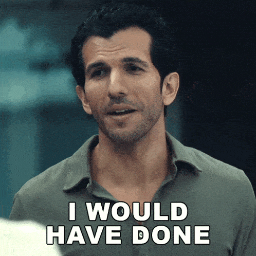 a man says " i would have done " in front of a black background