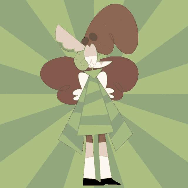 a cartoon drawing of a girl with brown hair