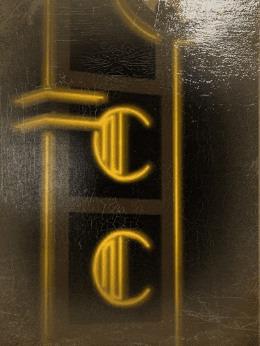 the letter c is on a black background