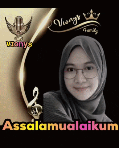 a woman wearing glasses and a hijab is featured on a vionys family advertisement