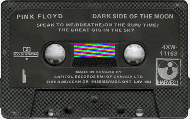 a cassette tape of pink floyd 's dark side of the moon is made in canada