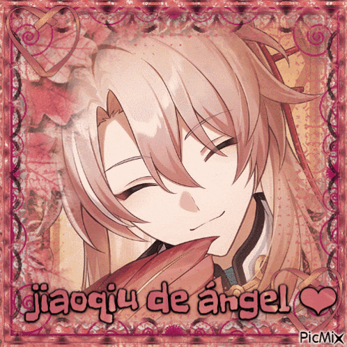 a picture of a girl with long hair and the words jiaoqu de angel