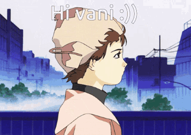 a cartoon of a girl wearing a hat with the name hivani written on it