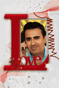 a picture of a man in a frame with the word love