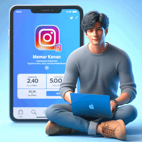 a man sitting on the floor with a laptop in front of a phone that says memar kenal