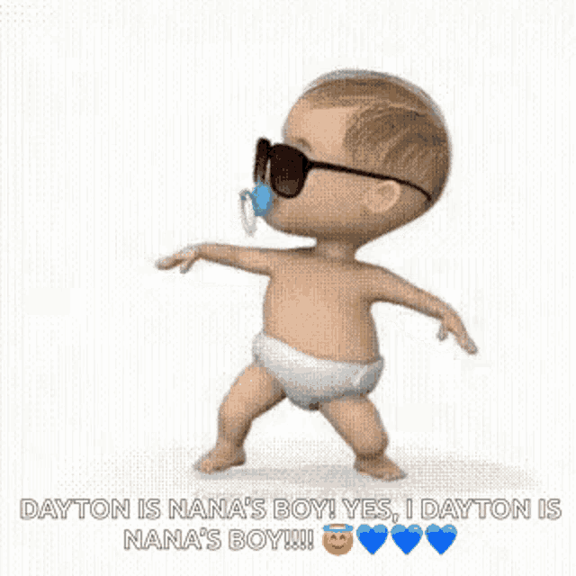 a baby is wearing sunglasses and a pacifier in his mouth .