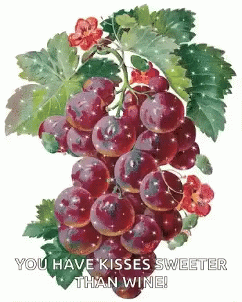 Grapes You Have Kisses Sweeter Than Wine GIF - Grapes You Have Kisses Sweeter Than Wine Love GIFs