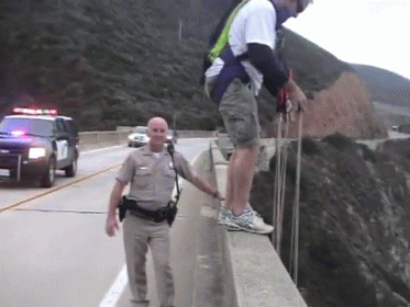 He Fought The Law GIF - Comedy Parachute Base Jump GIFs