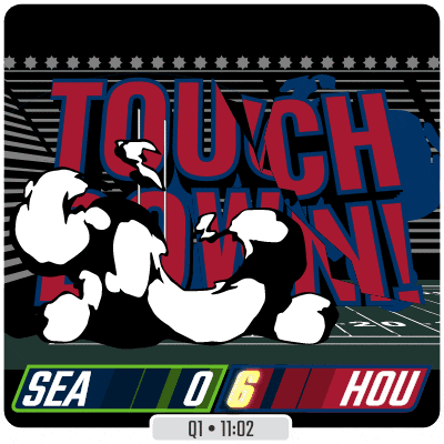 a football game between sea and hou with a score of 0-6
