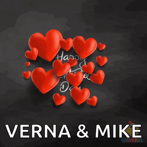 a happy valentine 's day greeting card for verna & mike