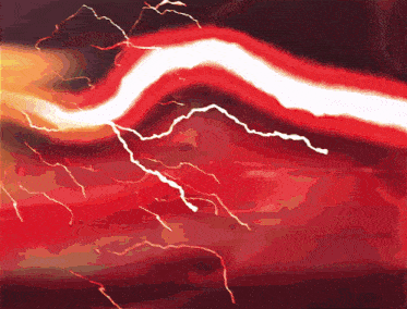 lightning strikes on a red background with a white line