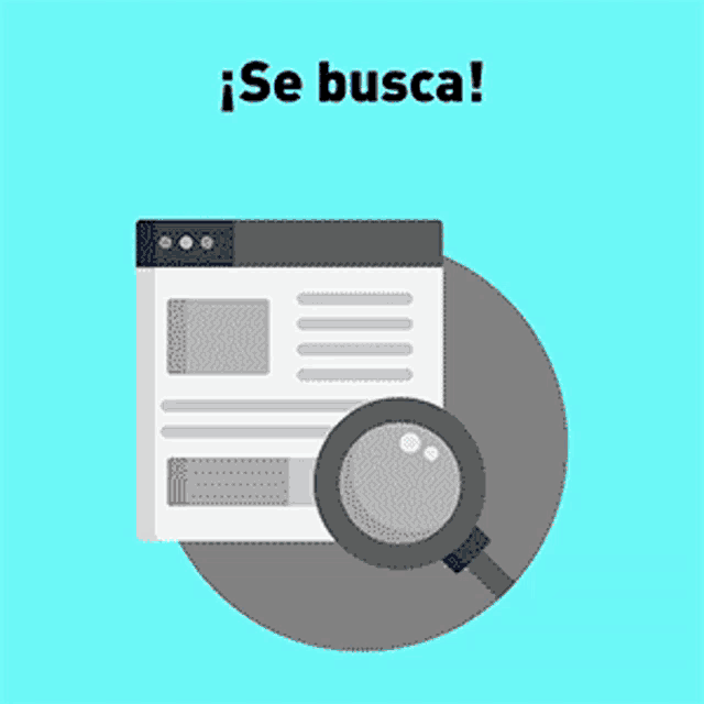 an illustration of a magnifying glass with the words se busca fuente confiable written above it