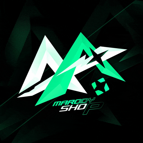 a logo for marooy shop with a green and white design