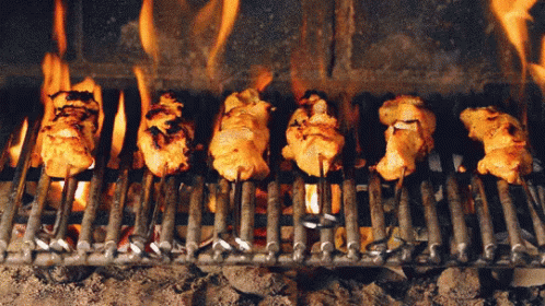 Why Make Abs, When Theres Kebabs? GIF - Indian Food Kebab Fire Grill GIFs