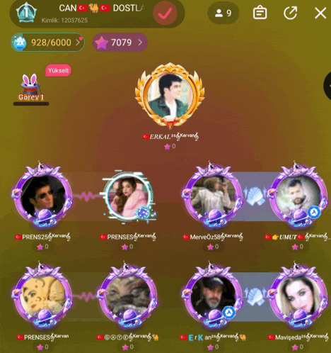a screenshot of a video game with a purple circle with a picture of a person in it