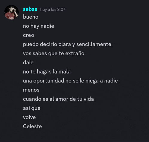 a screenshot of a conversation between sebas and dale