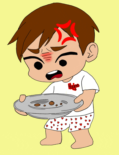 a cartoon drawing of a boy wearing a shirt that says haloo on it