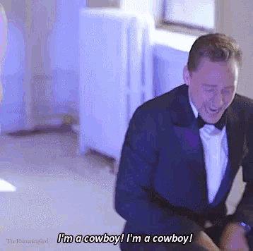 a man in a tuxedo says " i 'm a cowboy i 'm a cowboy "