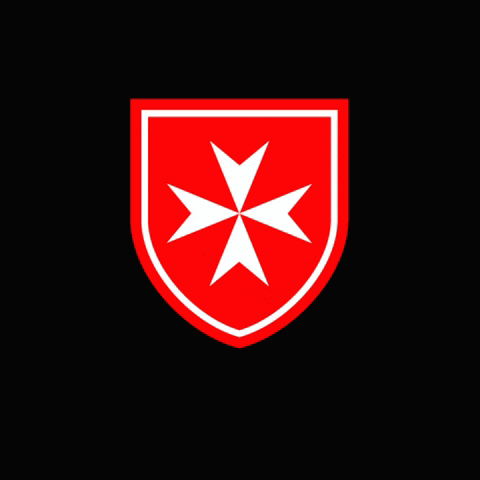 a red shield with a white cross on it and the words del-alfoldi regio