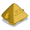 a cartoon pyramid with a face on it 's face