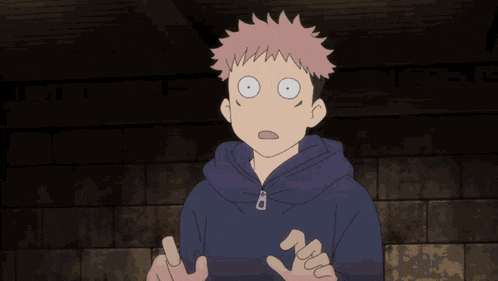 a boy with a surprised look on his face