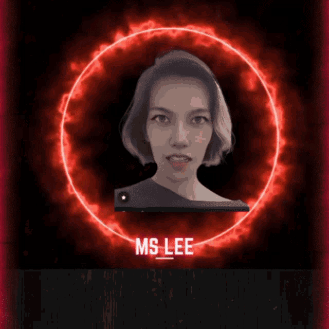 a woman with the name ms lee on the bottom