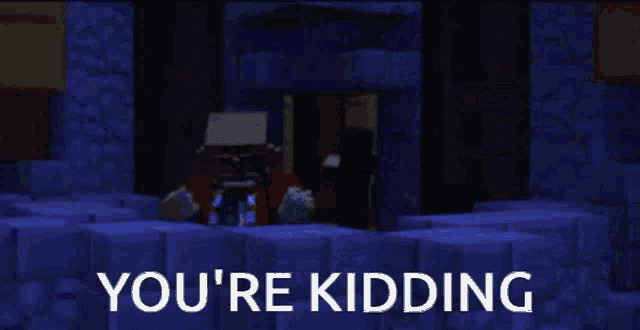 a screenshot of a video game with the words " you 're kidding " on the bottom