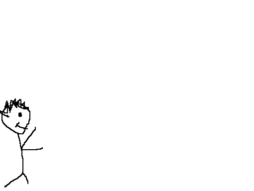 a stick figure with a speech bubble that says " yay i jumped "
