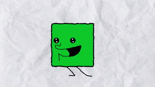 a drawing of a green square with a smiley face