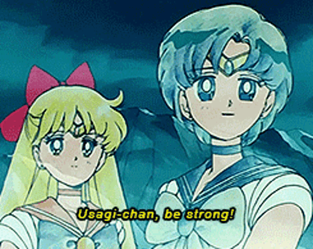 Sailor Mercury Sailor Venus GIF - Sailor Mercury Sailor Venus Dont Give Up GIFs
