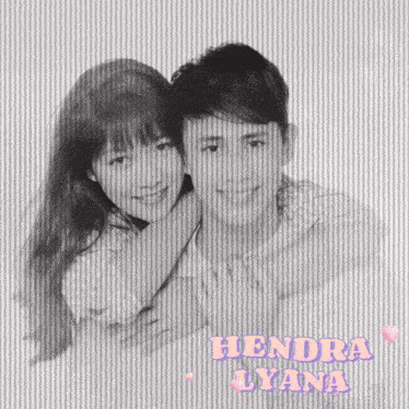 a black and white photo of a man and woman with the name hendra lyana on the bottom right