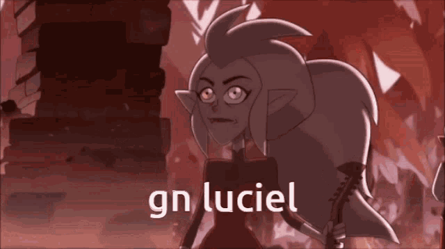 a cartoon character with the word luciel on the bottom right