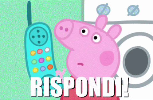 Peppa Pig Telefono Telefonare Cellulare Chiamare Rispondere Rispondi Smartphone Bambini Bimbi GIF - Answer Please Incpoming Call Pick Up The Phone GIFs