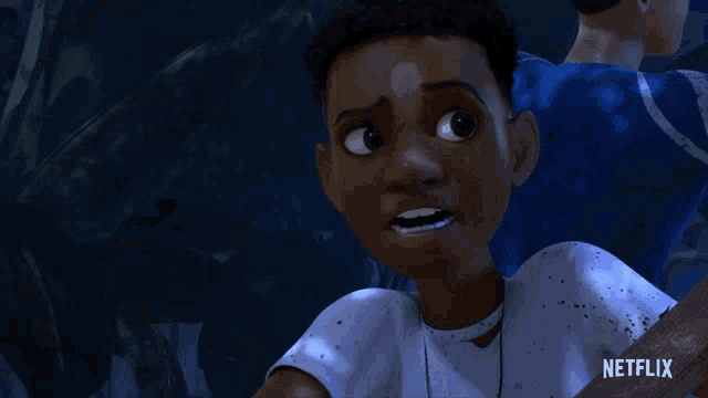 a cartoon character with a netflix logo in the background