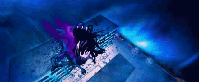 a painting of a person laying on a ledge with blood coming out of their mouth