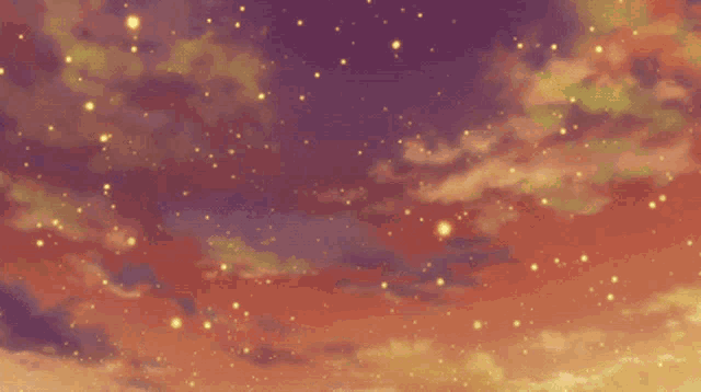 a purple and orange sky with lots of stars