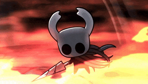 a drawing of a knight with horns and a sword