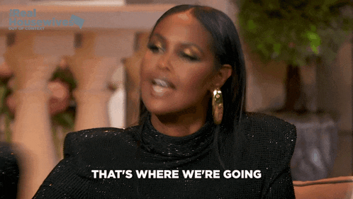 a woman says that 's where we 're going in a black dress