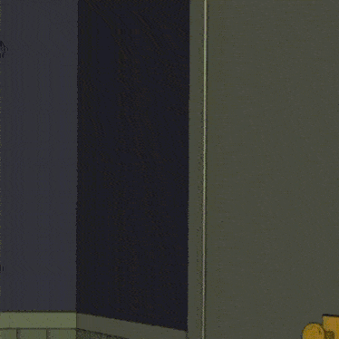 a cartoon character wearing hoop earrings stands in a dark room