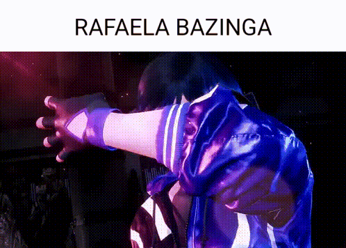 rafaela bazinga is the name of a person in a purple jacket