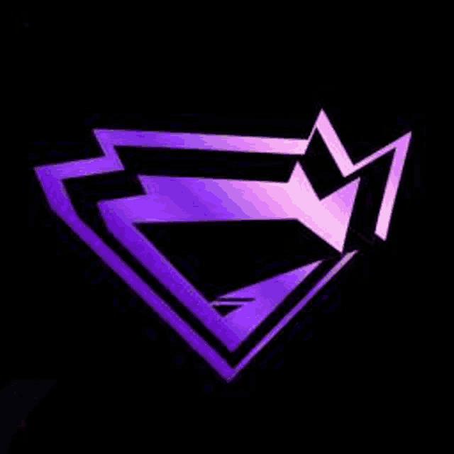 a purple and black logo on a black background with a star in the middle .