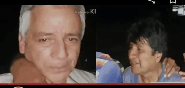 a man and a woman are hugging each other in a video made with ki