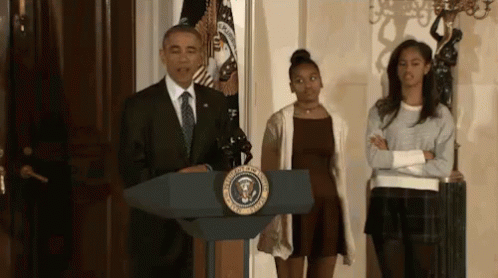 When Your Dad'S The President And You Have To Listen To Another One Of His Speeches GIF - Barrack Obama Us President Natasha GIFs